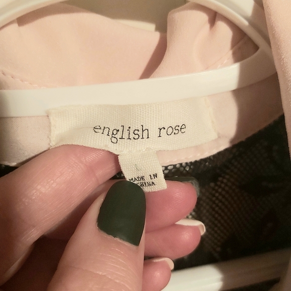 English Rose Lace Collared Sleeveless Blouse L - Picture 3 of 4